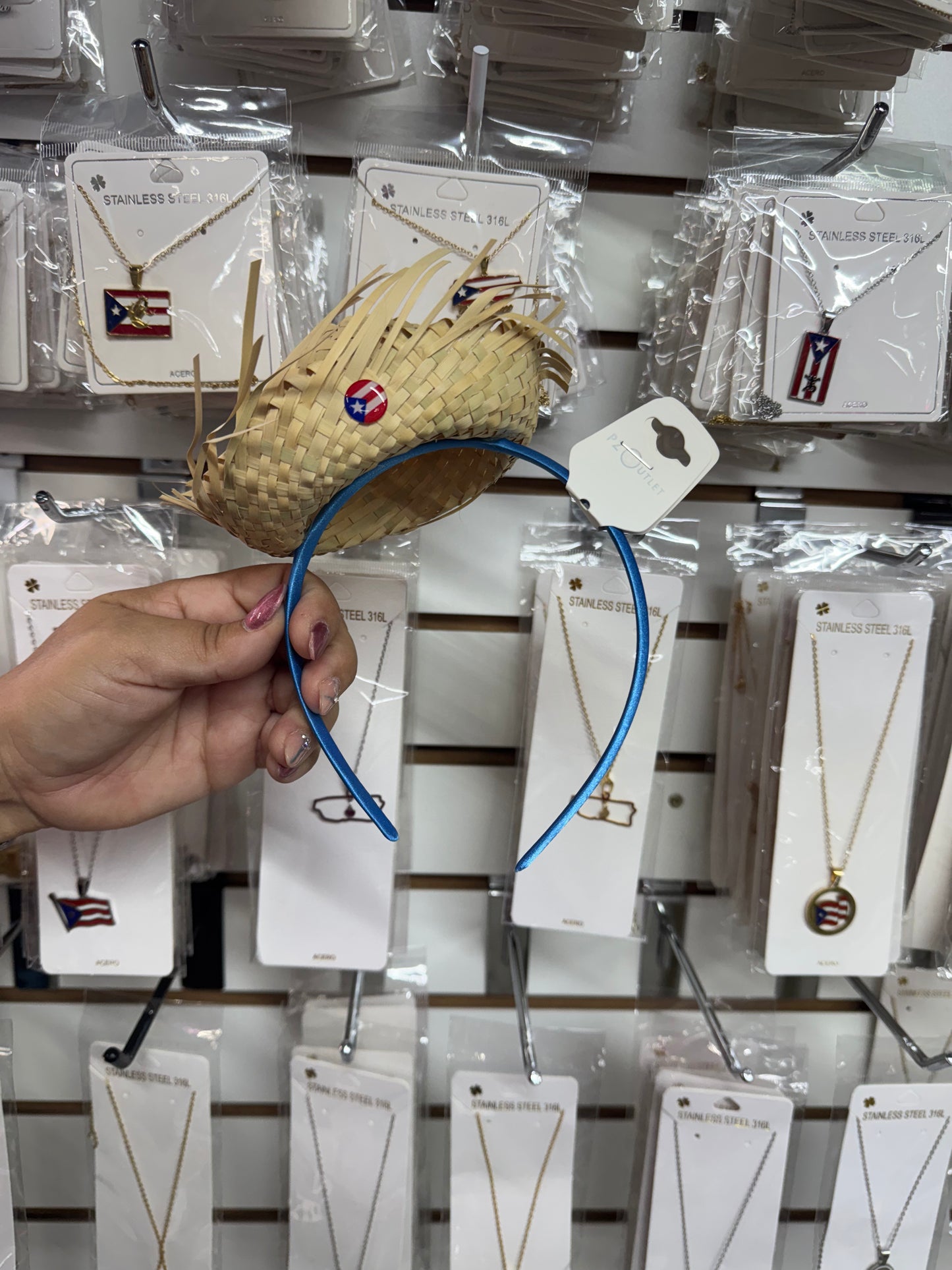Diadema con pava jíbara PR (grande)